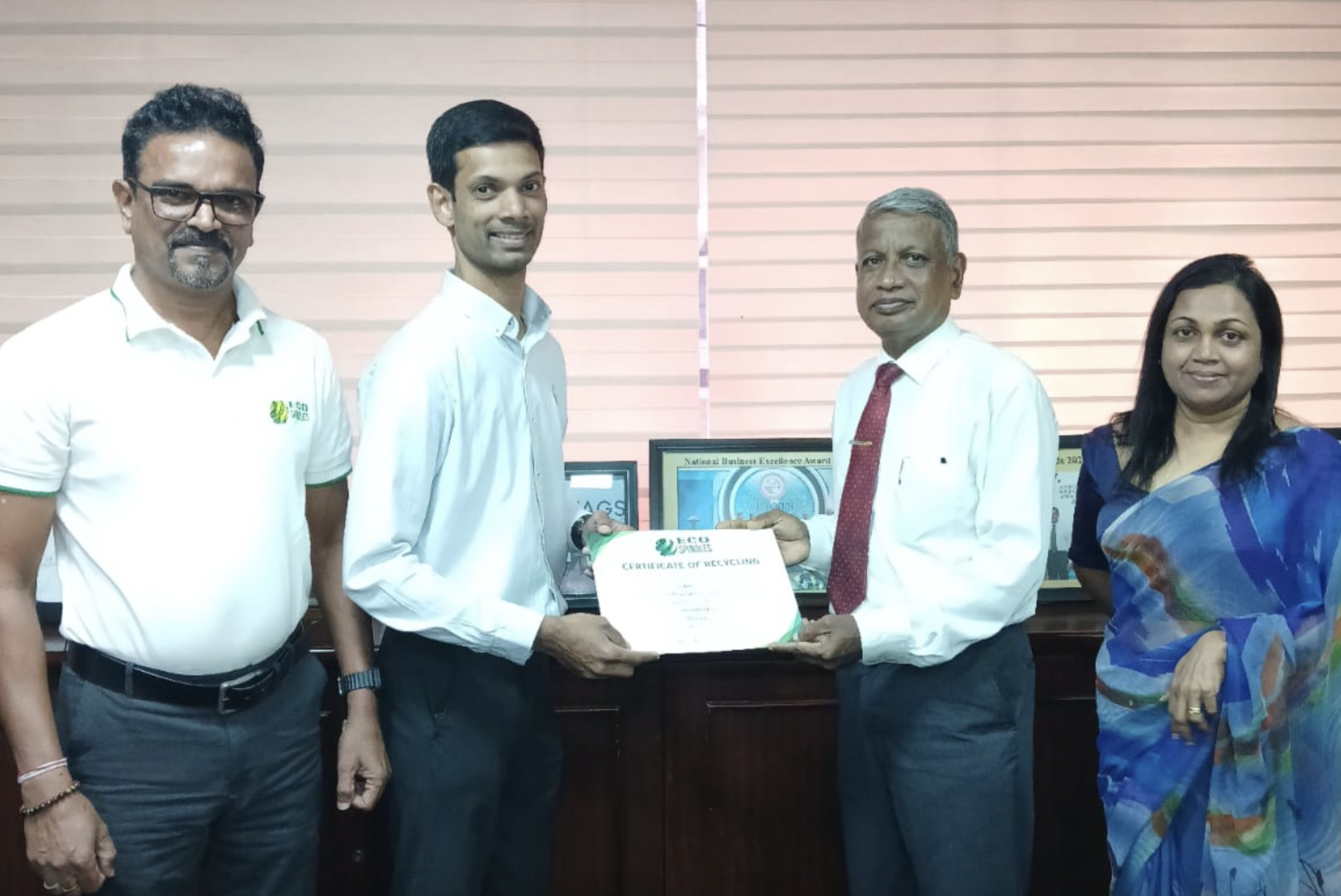 HDFC BANK RECEIVES ‘CERTIFICATE OF RECYCLING’ FROM ECO SPINDLES